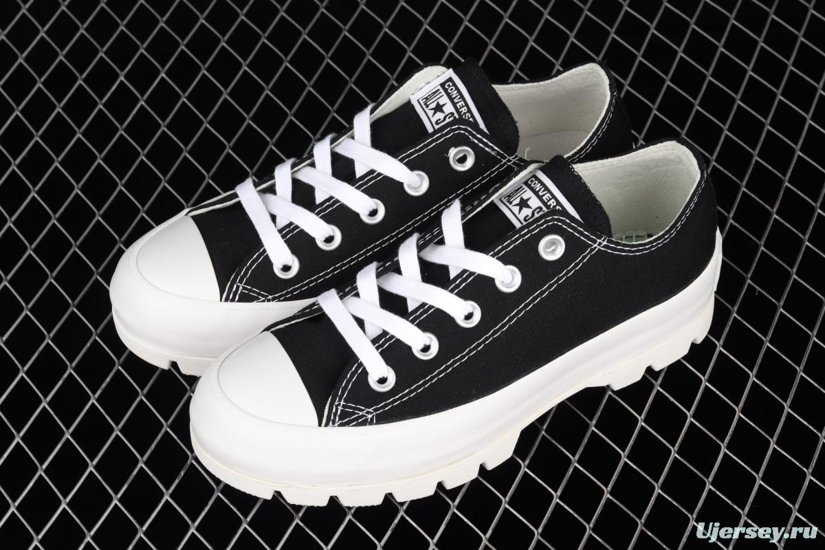 Converse Chuck Taylor All Star Lugged Move OX Converse black and white thick soled heightening shoes 567681C