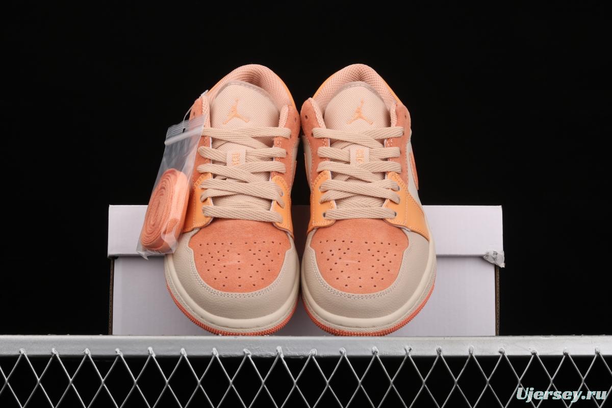 Air Jordan 1 Low orange powder splicing low-side all-purpose leisure sports board shoes DH4271-800