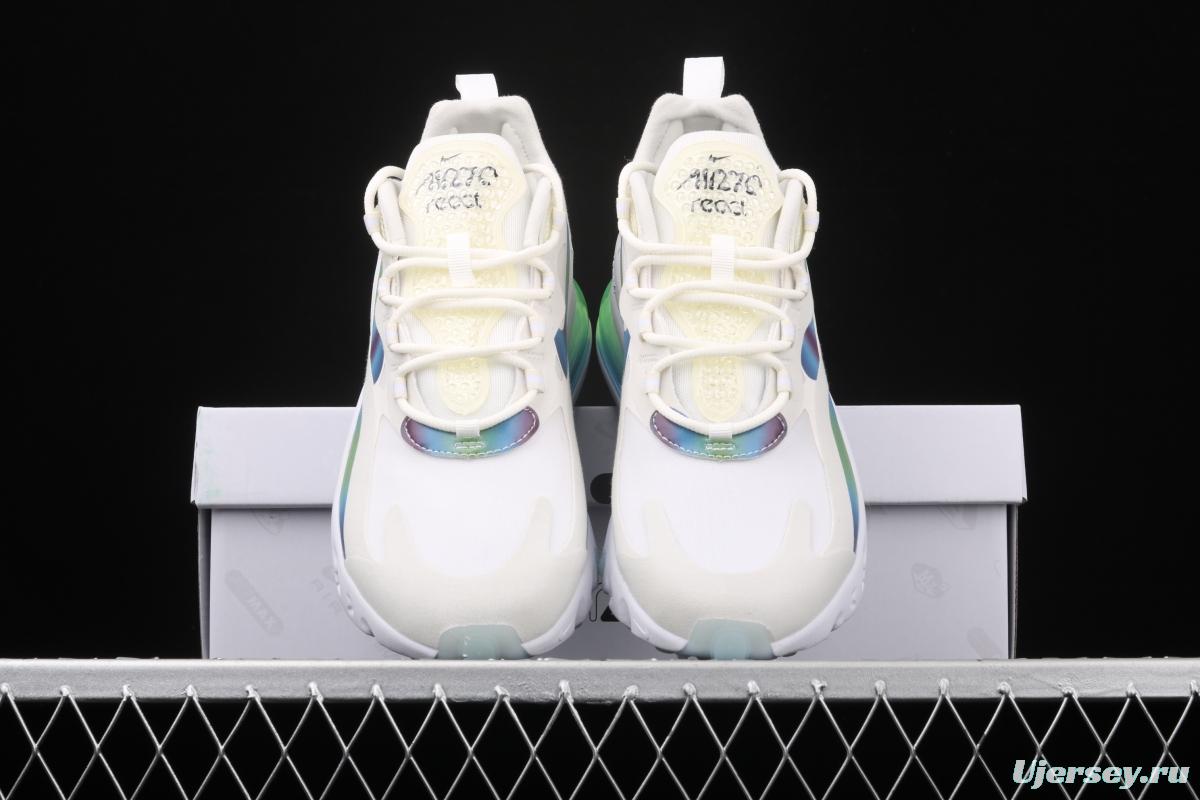 NIKE Air Max 270React 2020 new high-frequency net hollowing out function half-palm air cushion running shoes CT5064-100