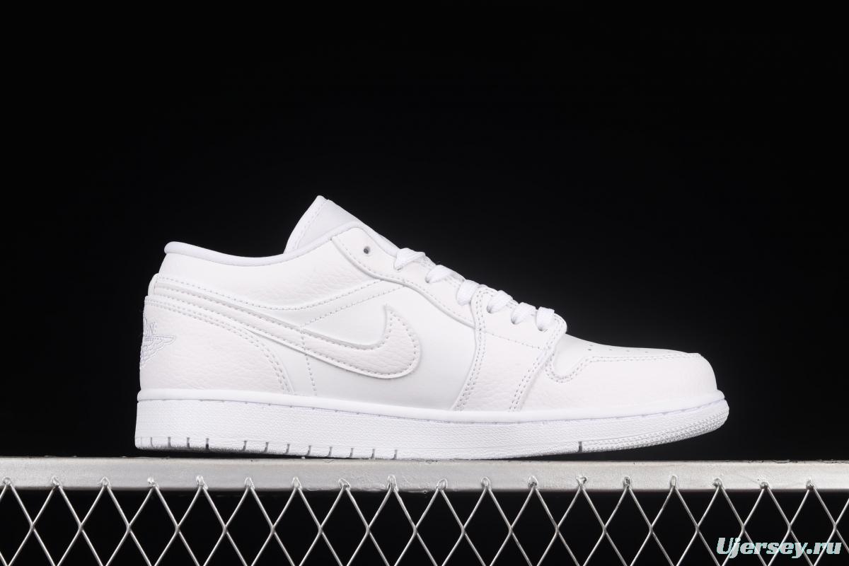 Air Jordan 1 Low pure white low-top cultural basketball shoes 553558-130
