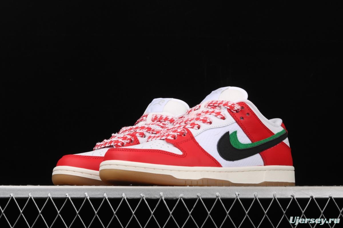 Frame Skate x NIKE SB DUNK Low Habibi white and red double hook dunk series retro low side leisure sports skateboard shoes CT2550-600