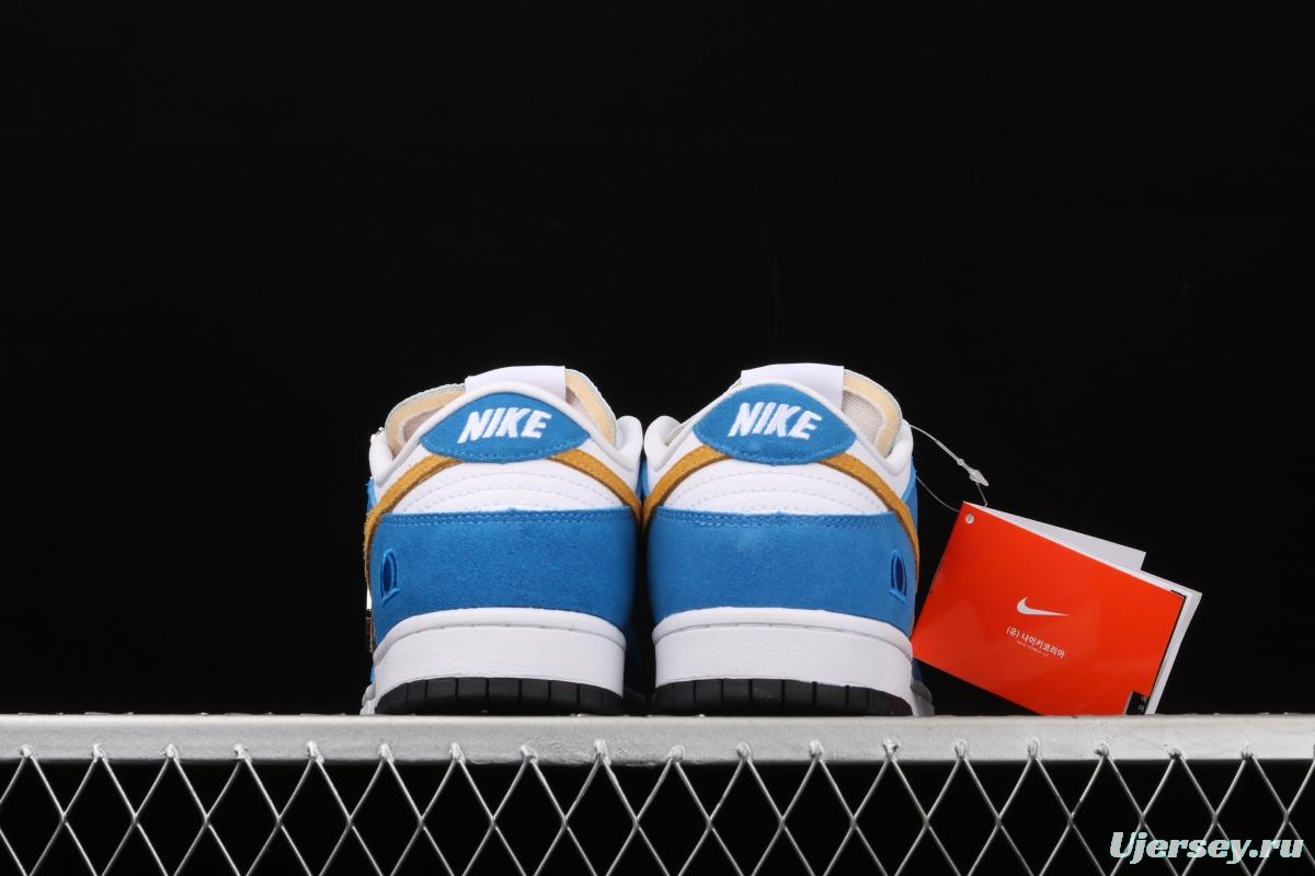 Kasina x NIKE SB DUNK Low co-signed blue and yellow retro low-top leisure sports skateboard shoes CZ6501-100