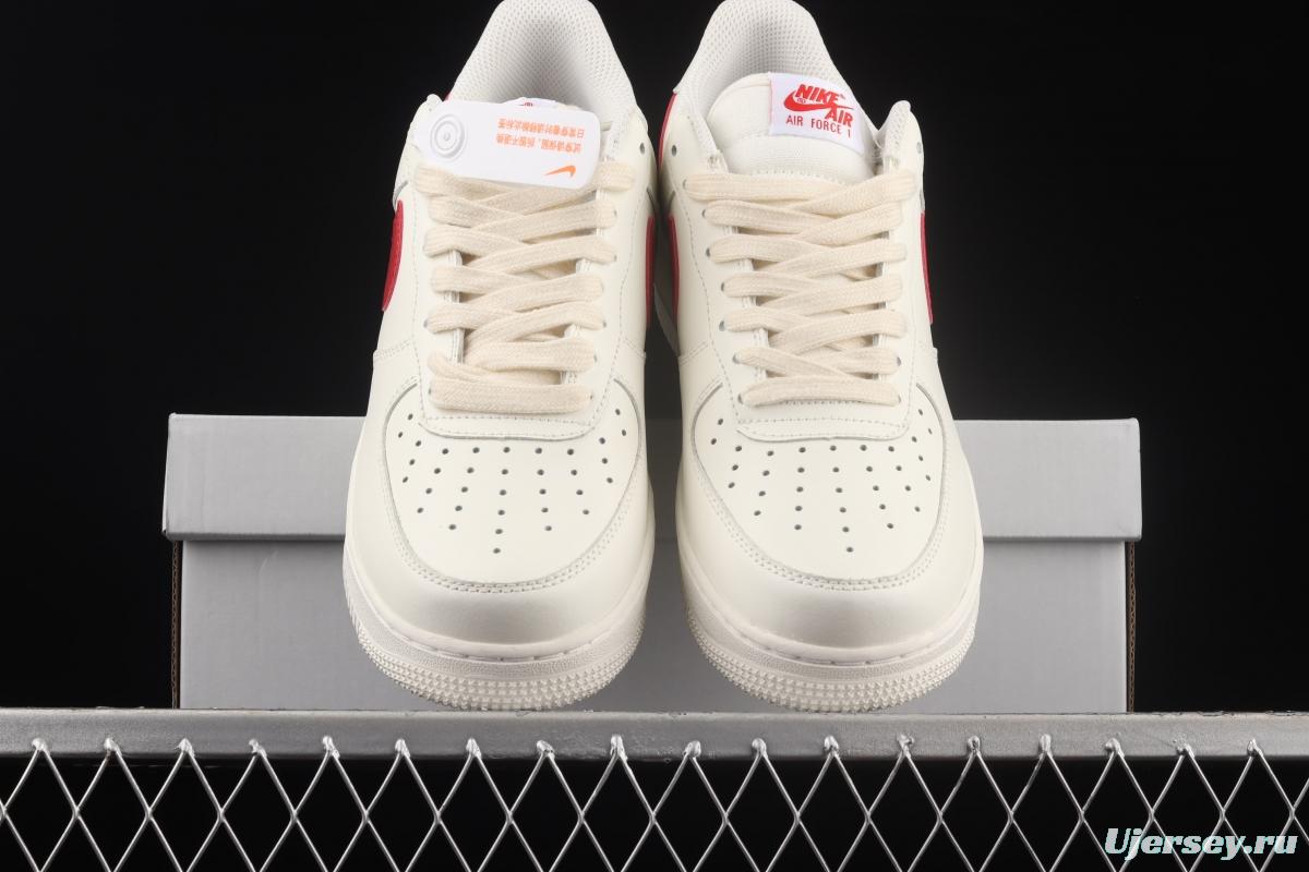 NIKE Air Force 1x 07 Low Air Force White and Red low-top Leisure Board shoes 315122-126