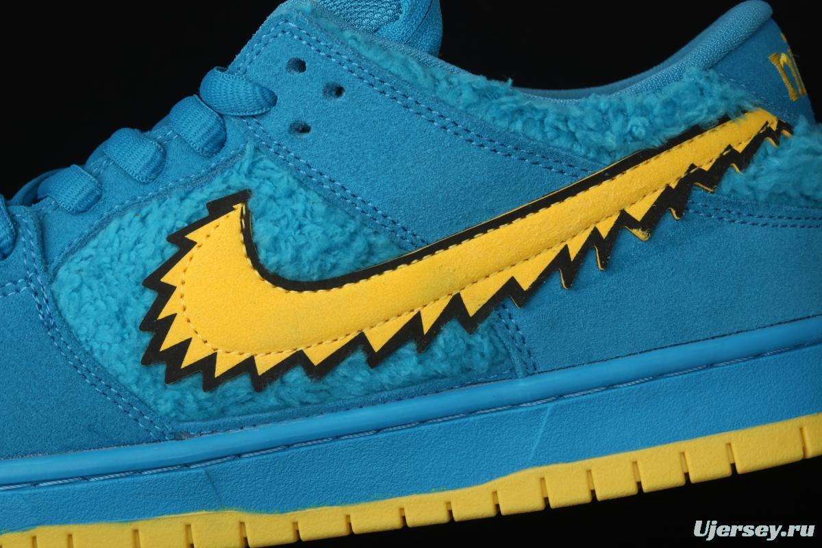 Grateful DeAdidas x NIKE SB DUNK Low Yellow Bear joint style blue and yellow bear sports skateboard shoes CJ5378-400