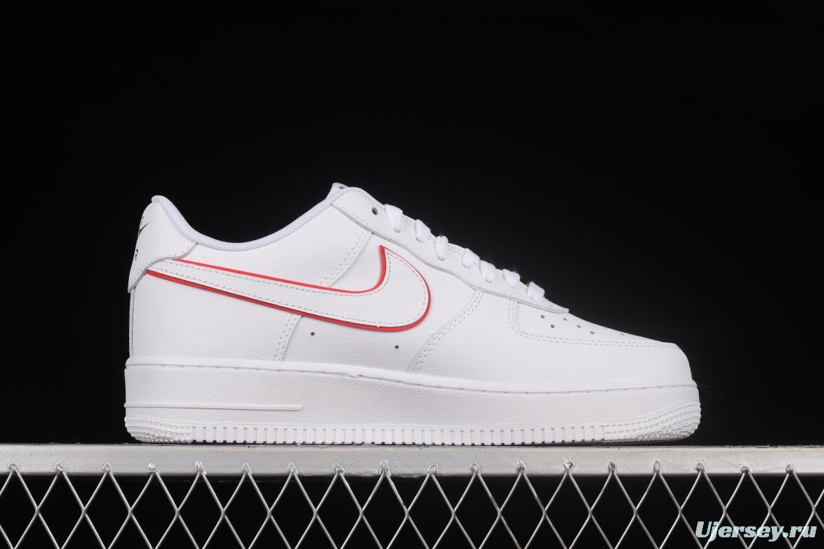 NIKE Air Force 1'07 Low White Red Low Top Sports Casual Sneakers DQ0791-100