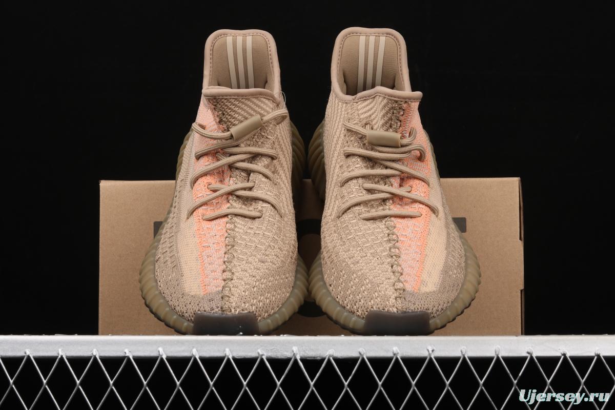 Adidas Yeezy 350 Boost V2 Sulfur FZ5240 Darth Coconut 350 second generation hollowed-out pheasant red color BASF Boost original