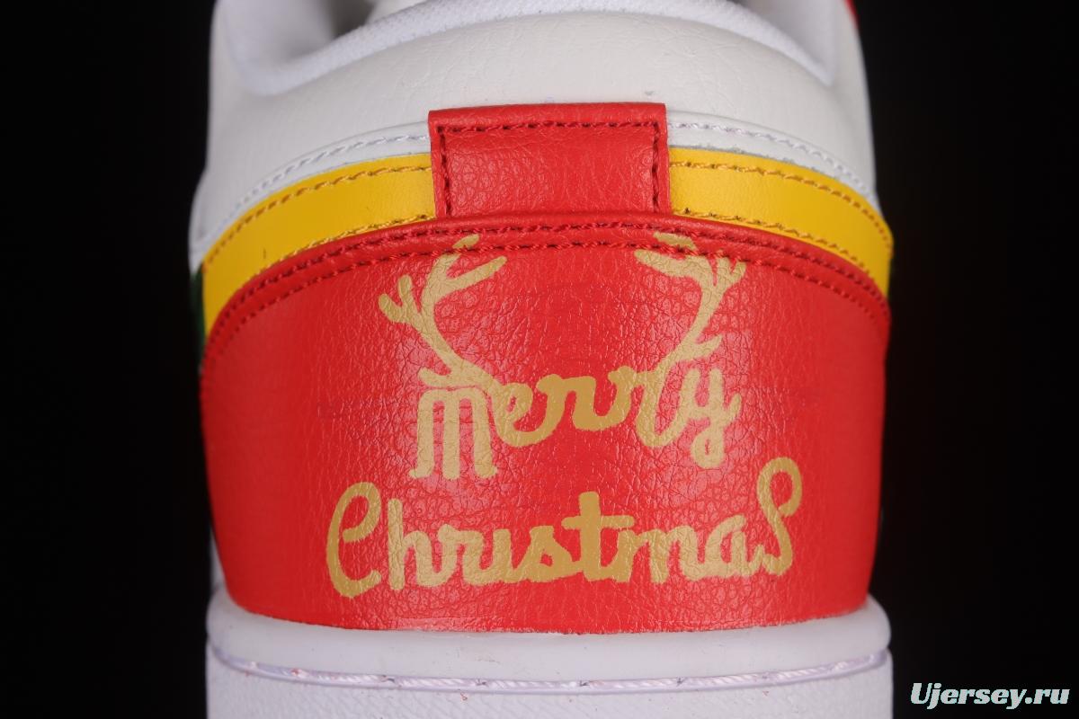 Air Jordan 1 Low Christmas Theme Custom Edition Sports Culture Basketball Shoes 553558-130