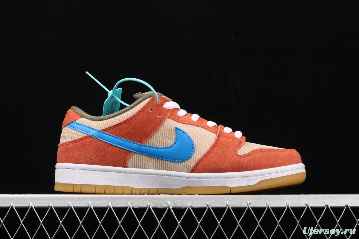NIKE SB DUNK Low Pro brown-red color matching low-top casual board shoes BQ6817-201