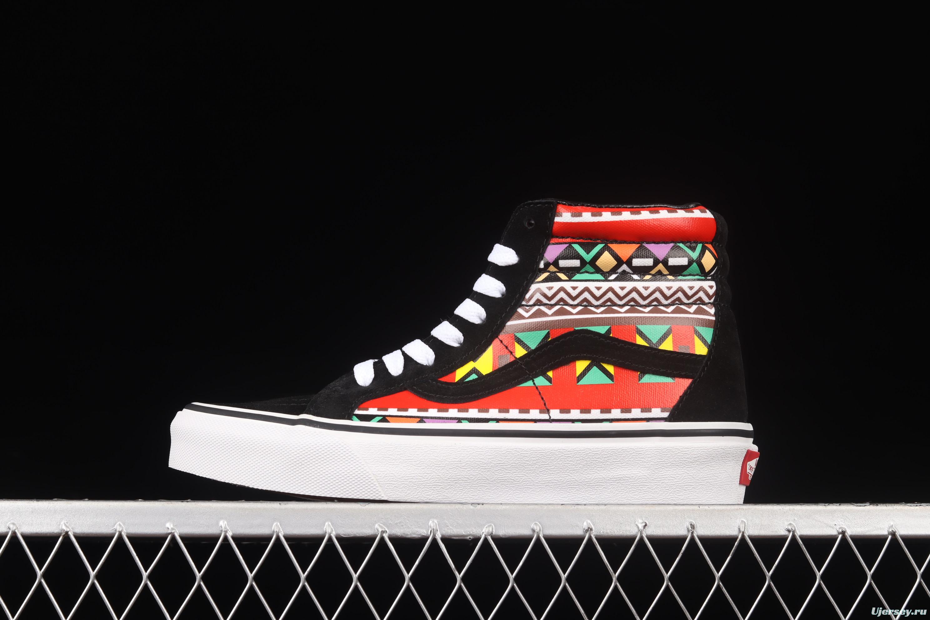 Vans Sk8-Hi Dx Moroccan style theme series high top leisure sports shoes VN0A38GFUQ1