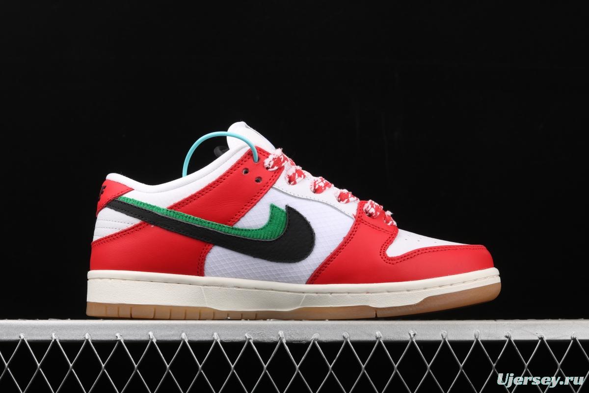 Frame Skate x NIKE SB DUNK Low Habibi white and red double hook dunk series retro low side leisure sports skateboard shoes CT2550-600