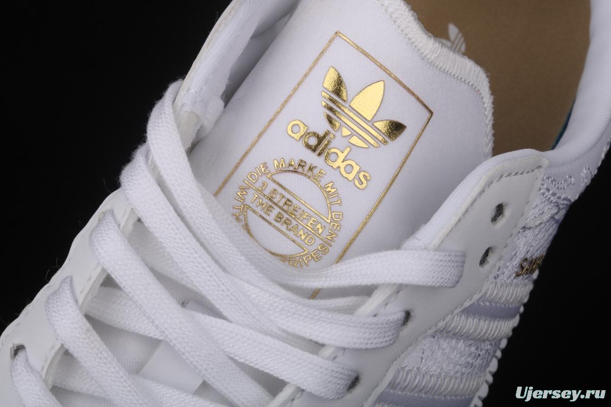 Adidas Sambarose W EG5158 clover vintage pure white embroidered thick-soled high board shoes