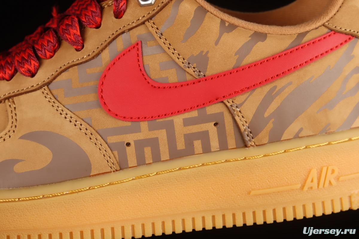 NIKE Air Force 1: 07 Low head suede wheat-colored tiger year limit low-top casual board shoes CJ9179-202