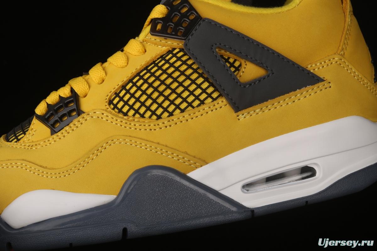 Air Jordan 4 Lightning duplicates white and yellow electric letter CT8527-700