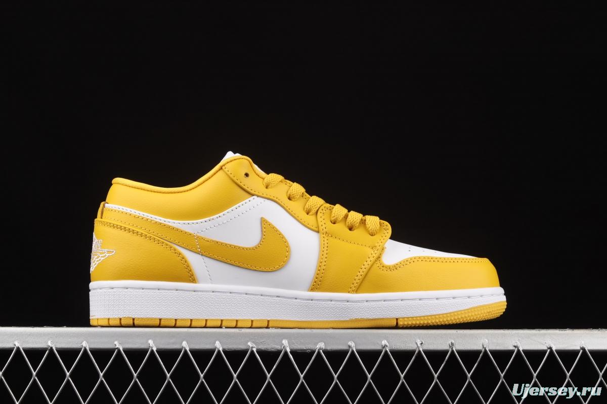 Air Jordan 1 Low white and yellow low side culture leisure sports shoes 553558-171