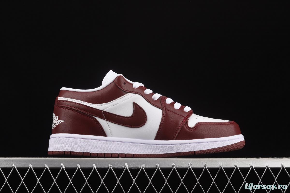 Air Jordan 1 Low red and white low top basketball shoes DC0774-116