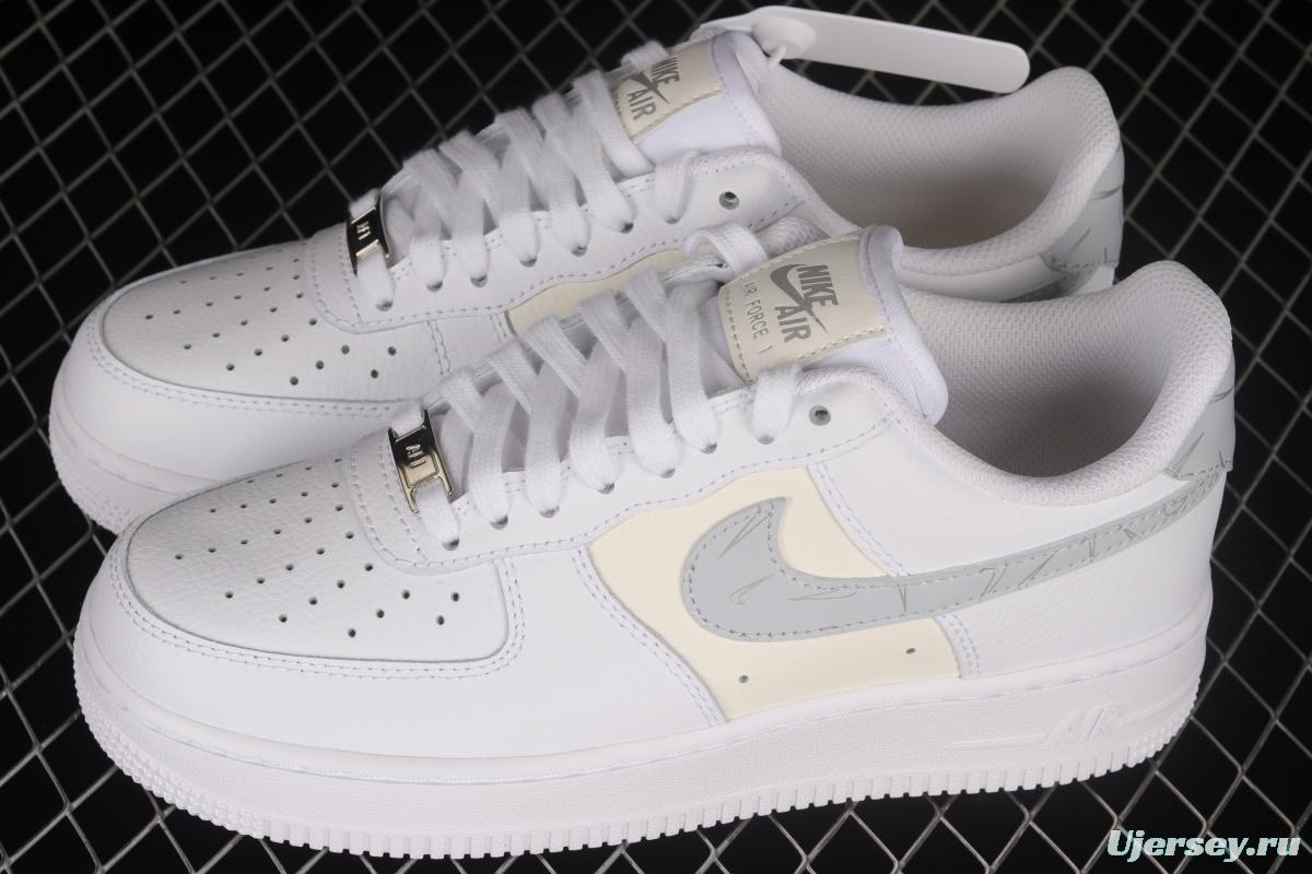 NIKE Air Force 1'07 Lx small hook white silver low-top sneakers DV2237-100