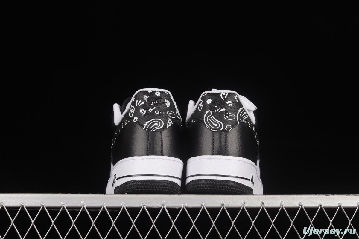 NIKE Air Force 1'07 Low Black and White Cashew Flower Low Casual Sneakers XM6389-316