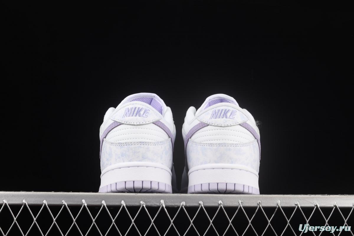 NIKE SB DUNK Low Prm white light purple color SB buckle rebound fashion leisure board shoes DM9467-500