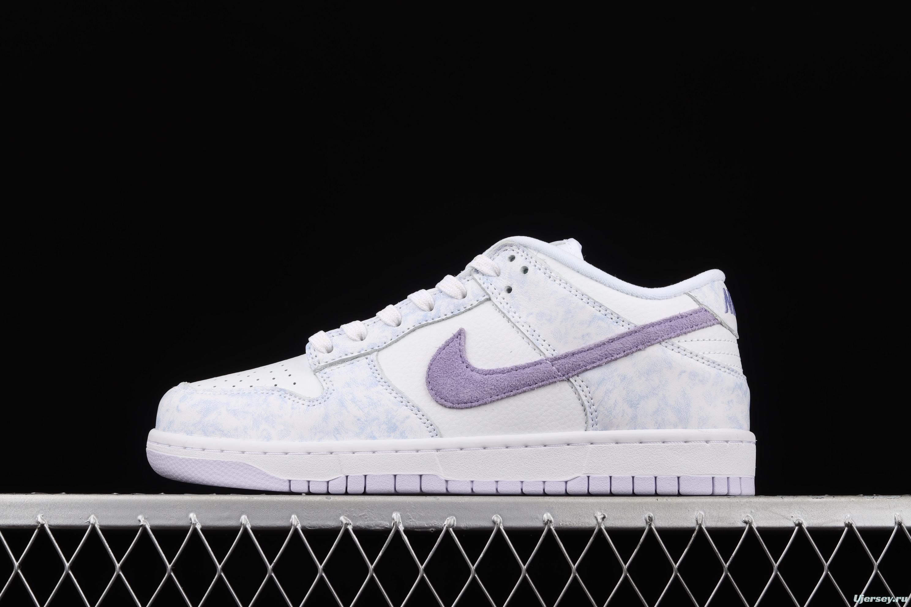 NIKE SB DUNK Low Prm white light purple color SB buckle rebound fashion leisure board shoes DM9467-500