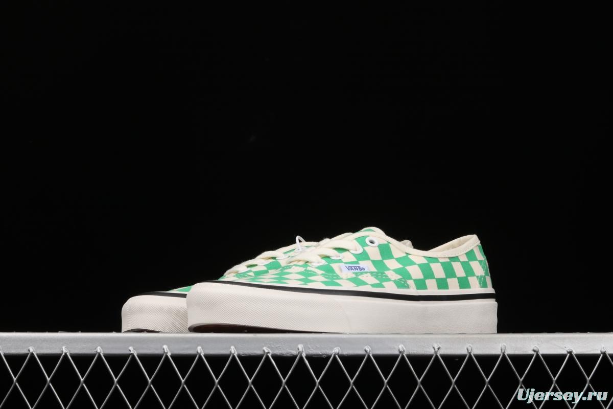 Vans Authentic classic Anaheim milk green checkerboard 4-hole low-side high-end vulcanized skateboard shoes VN0A54F241H