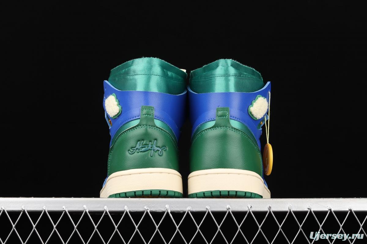 Air Jordan 1 Zoom Comfort blue green California high top classic retro culture leisure sports basketball shoes DJ1199-400