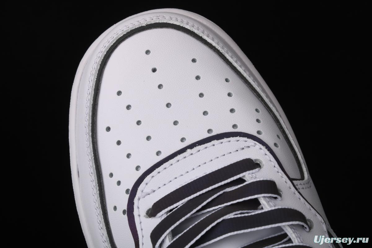 NIKE Air Force 1' 07 Mid laser white 3M reflective medium-help leisure sports board shoes 368742-810