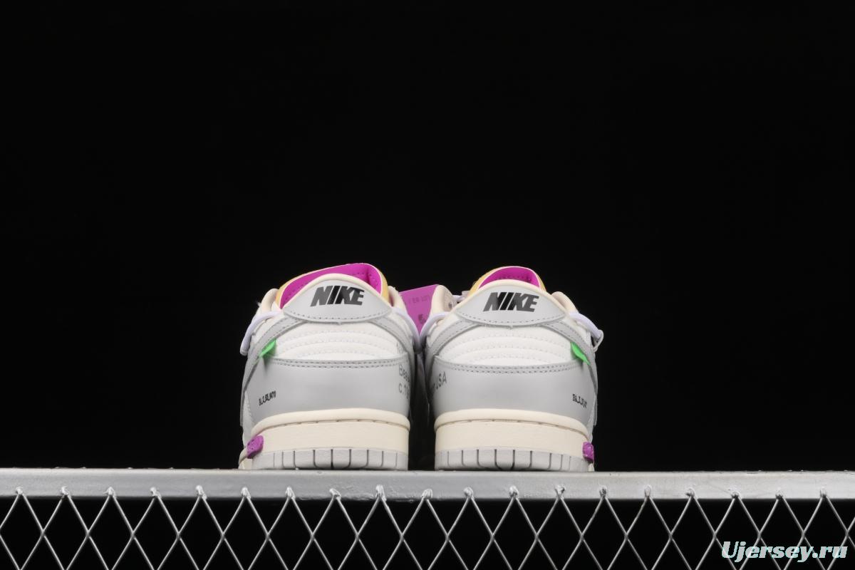 OFF-White x NIKE DUNK Low 03 of 50 OW white gray leisure sports skateboard shoes DM1602-118