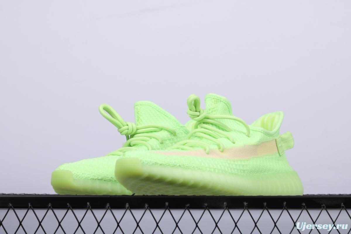 Adidas Yeezy 350 Boost V2 EG5293 Darth Coconut 350 second generation fluorescent green hollowed-out silk color matching