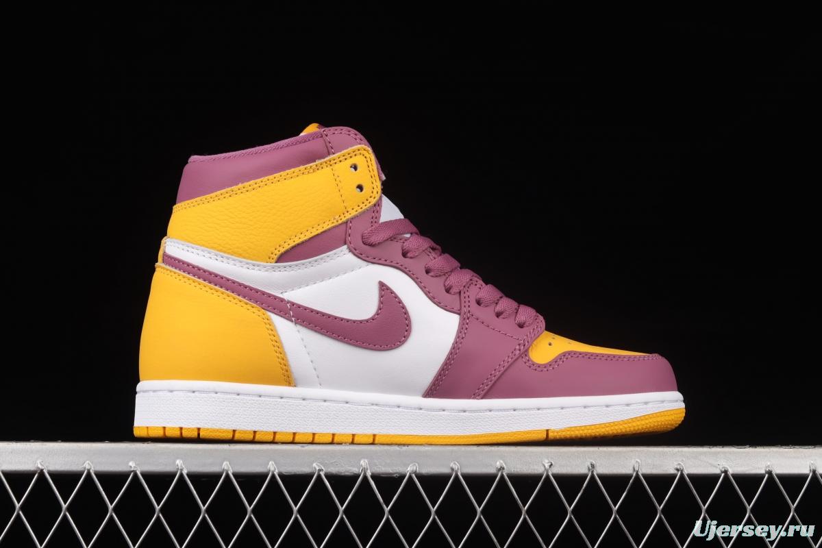 Air Jordan 1 Sail University Red white purple gold fraternity high top basketball shoes 555088-706