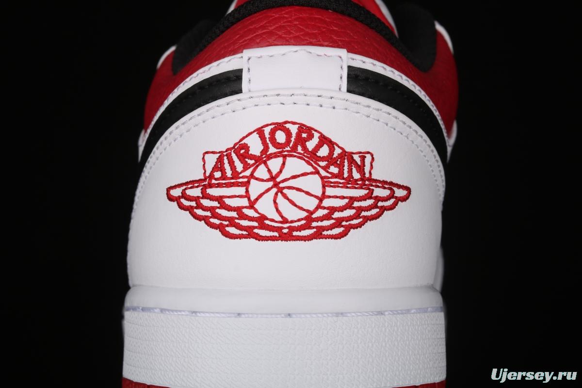 Air Jordan 1 Low white, black and red culture leisure sports shoes 553558-118