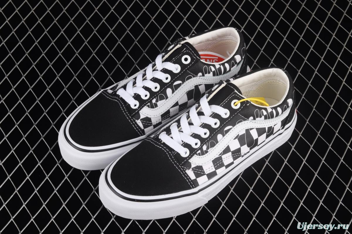 Vans Old Skool black-and-white graffiti printed low-top shoes VN0A7Q2J6UP