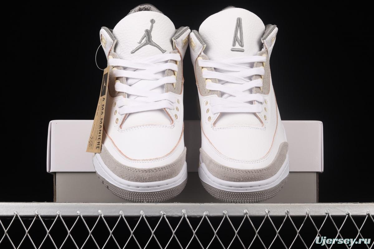 Air Jordan 3 Retro SP Medium Grey AJ3 Rice White Ash explosion crack DH3434-110