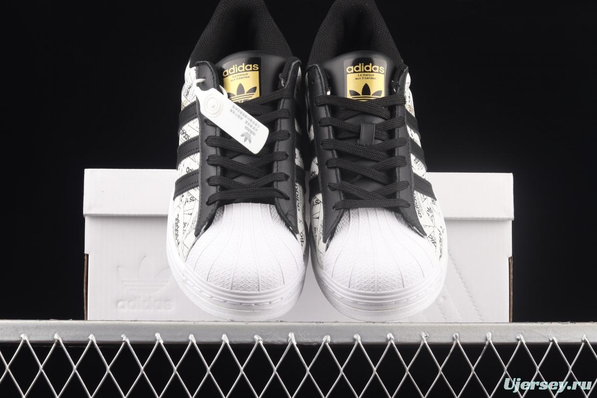 Adidas Originals Superstar FV2819 shell head printed with logo 3M reflective classic sports shoes