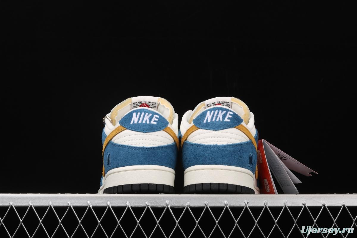 Kasina x NIKE SB DUNK Low co-signed blue and yellow retro low-top leisure sports skateboard shoes CZ6501-100