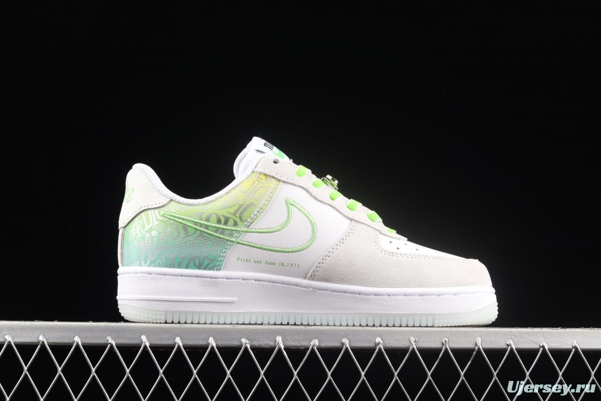 NIKE Air Force 1x 07 ESS video game 3D Apple green low-top casual board shoes DA8302-555