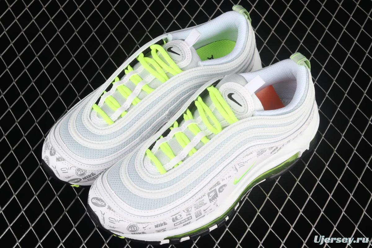 NIKE Air Max 97 SE Logo printed with 3M reflective bullet air cushion running shoes DH0006-100