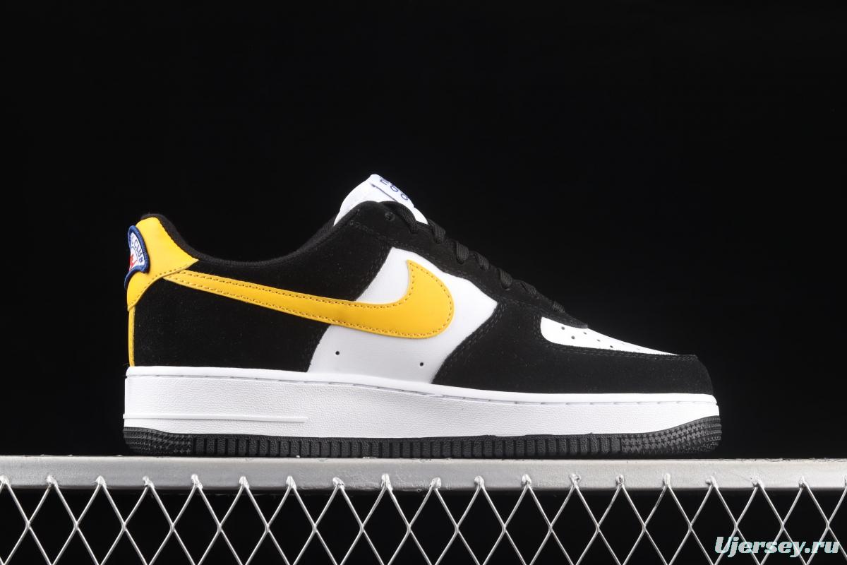 NIKE Air Force 1x 07 Low black, white, yellow hook low top casual board shoes DH7568-002