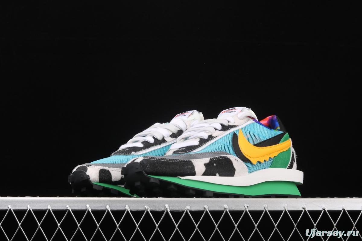 Ben & Jerry's x Sacai x NIKE LVD Waffle Daybreak co-signed catwalk style double hook Swoosh running shoes CN8899-006