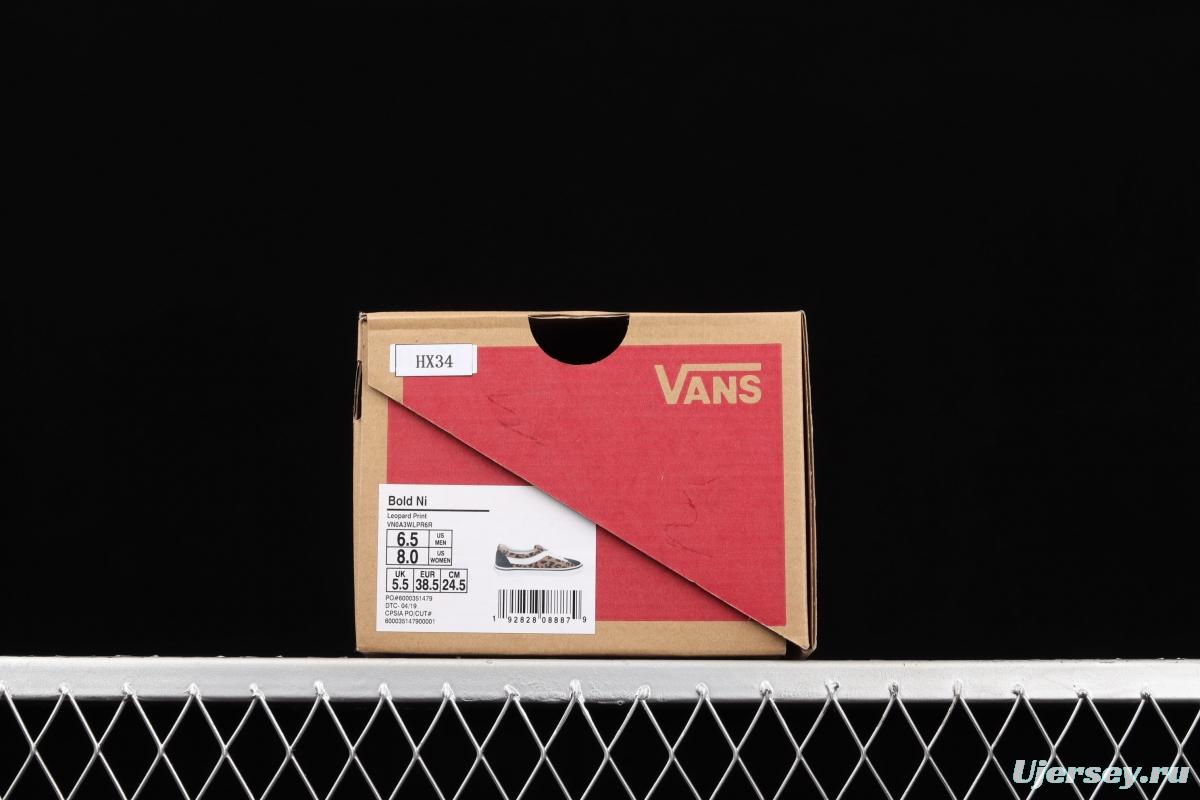 Vans Bold IN Anna classic retro leopard-print checkerboard leisure sports skateboard shoes VN0A3WLPR6R