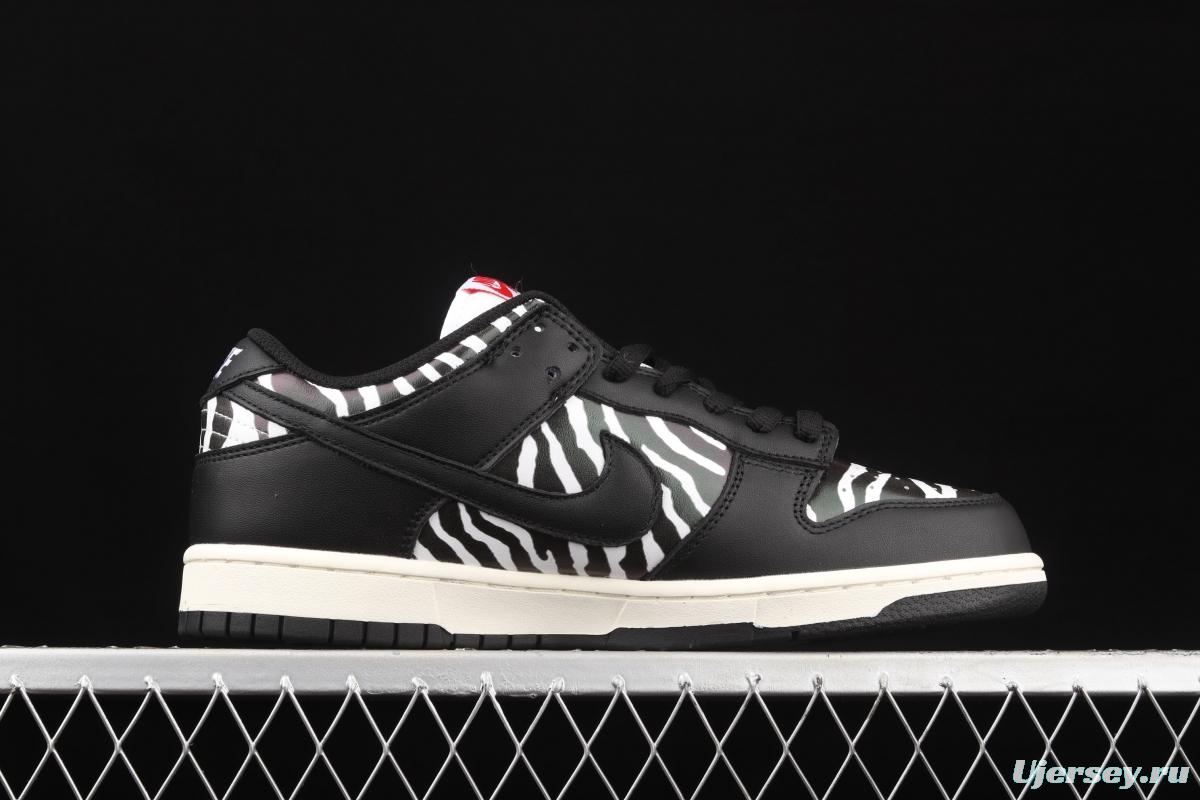 Quartersnacks x NIKE SB DUNK Zebra black and white zebra stripes joint style low-side sports and leisure board shoes DM3510-001