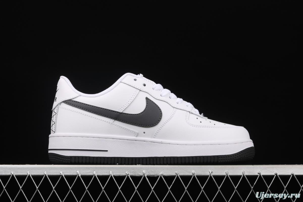 NIKE Air Force 1x07 Low black and white deconstruct low-top casual board shoes DD7113-100