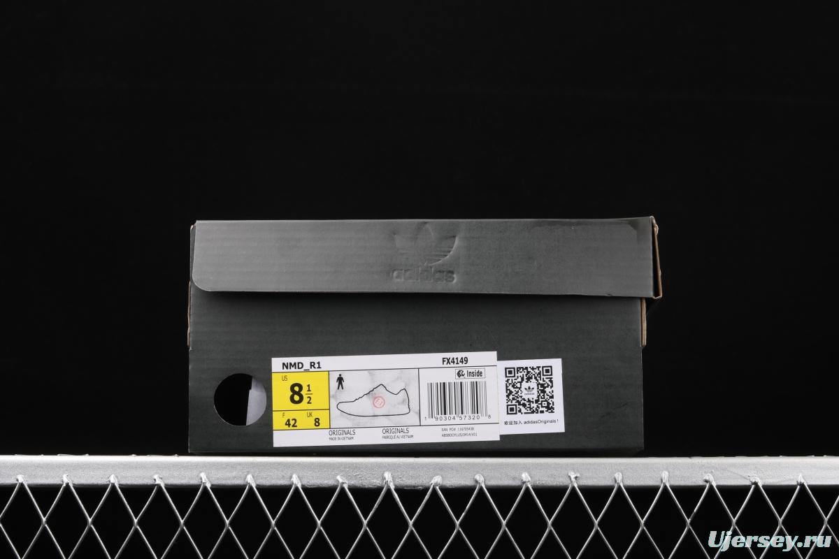 Adidas NMD R1 Boost V2 FX4149 second generation elastic knitted surface popcorn running shoes