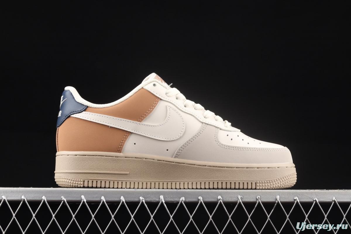 NIKE Air Force 1107Low white brown low-top casual board shoes BS8871-107,