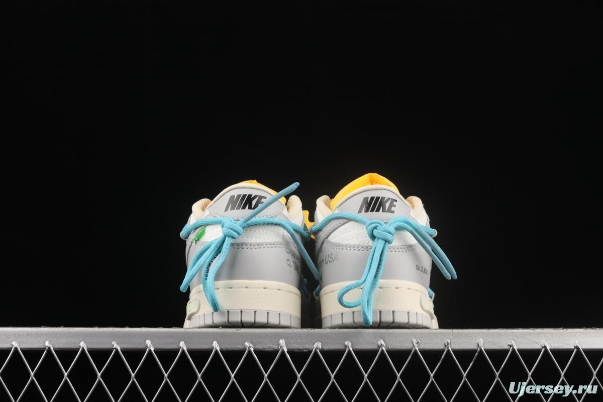 OFF-White x NIKE DUNK Low OW white gray leisure sports skateboard shoes DM1602-115