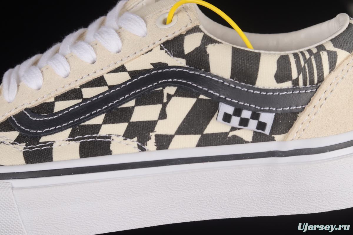 Vans OId Skool black and white checkerboard side stripe low-top professional skateboard shoes VN0A5FCB9CU