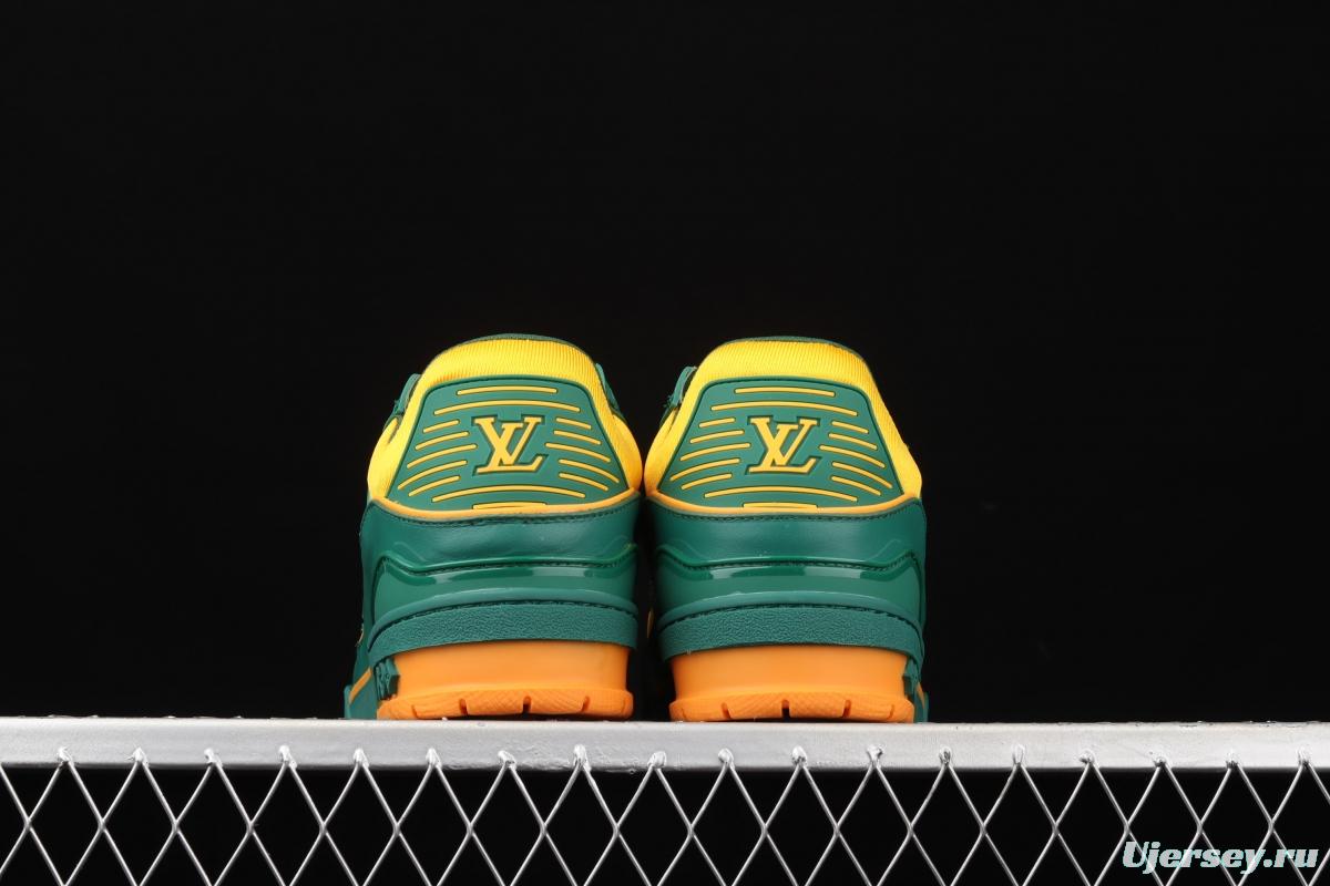 Authentic LV 2021ss early spring fashion catwalk sneakers 390N GREEEN YELLOW