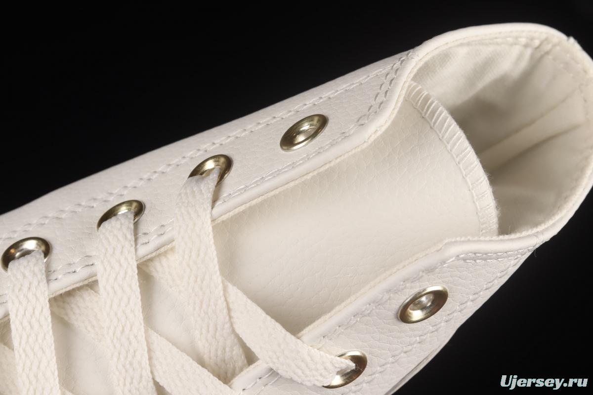 Converse Converse vanilla gold foil ice cream heightened thick soles and high upper canvas shoes 572574C