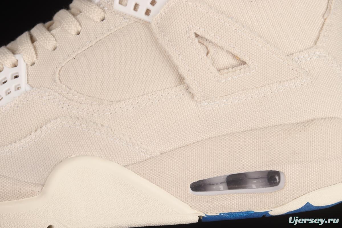 Air Jordan 4 Retro Canvas off-white canvas basketball shoes DQ4909-100