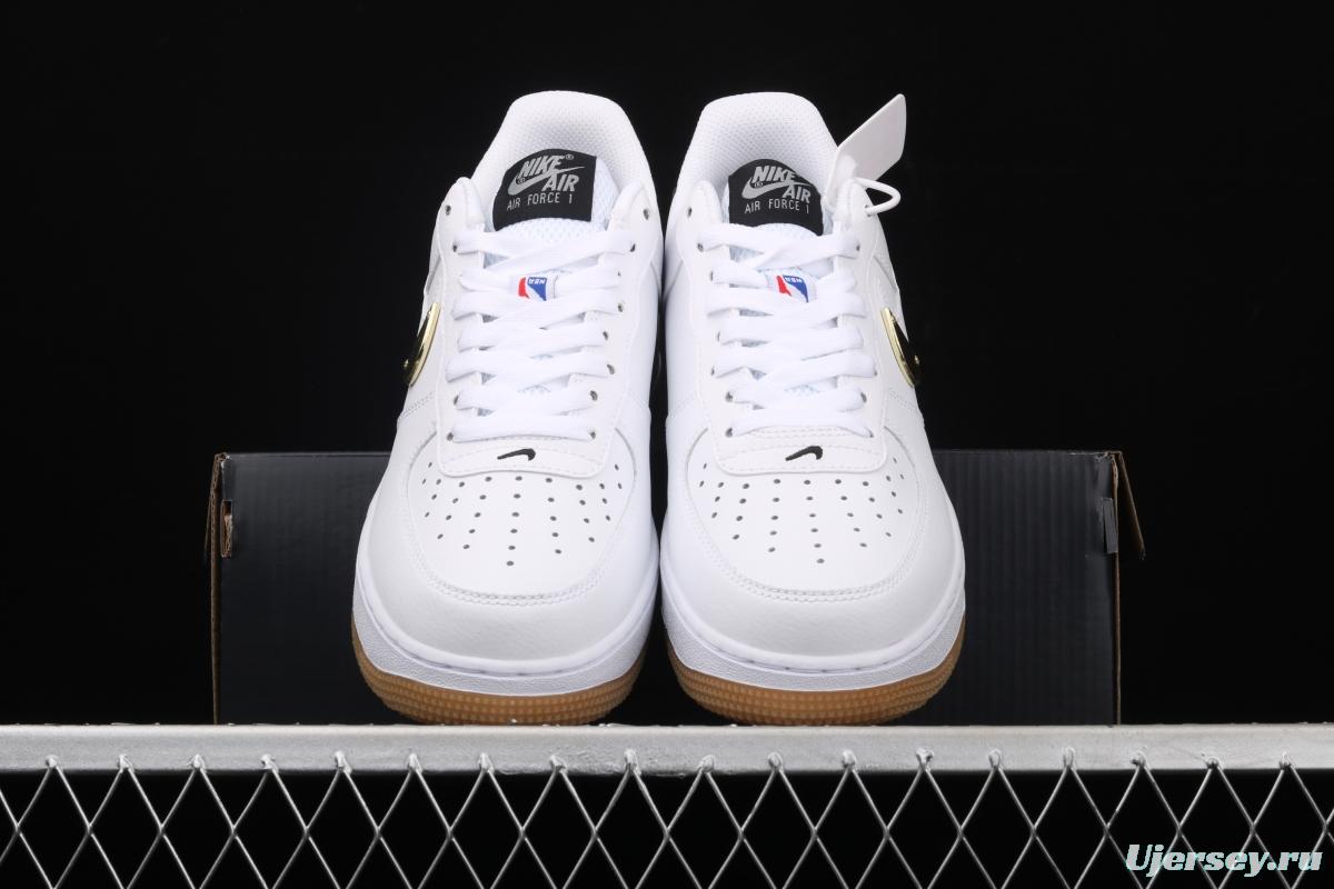 NIKE Air Force 1 Low NBA Pack Black and White Raw Rubber low Band Leisure Sports Board shoes CT2298-100