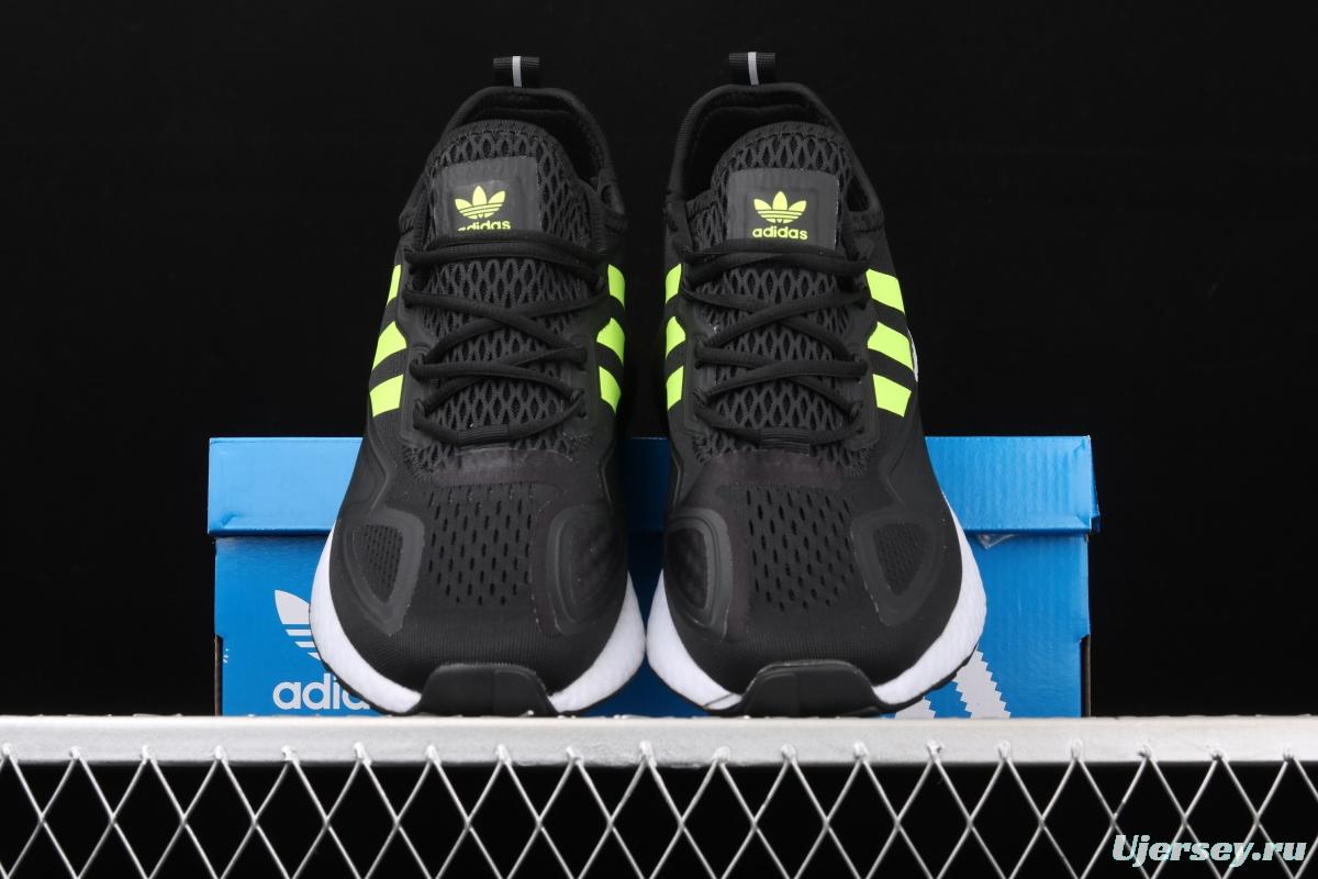 Adidas ZX 2K Boost FV7472 2020 summer new clover popcorn vintage running shoes